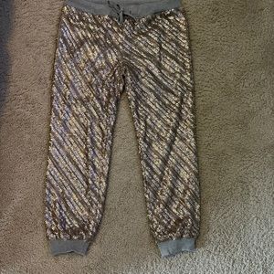 Gold Sequence Jogger Pants